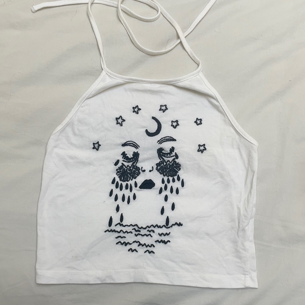 Brandy Melville Embroidered Halter